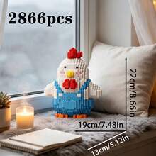 3157片迷你微型積木可愛鴨子雞造型，DIY組裝3D拼圖動物積木玩具，舒壓桌面裝飾，適合青少年與成人的節日生日禮物，美學裝飾品 - 彩色 - 查看 6