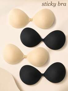 2Pcs Strapless Sticky Bra Push Up Invisible Stick On Bra Adhesive Bras For Women Backless Dress Reusable - Multicolor - View 2