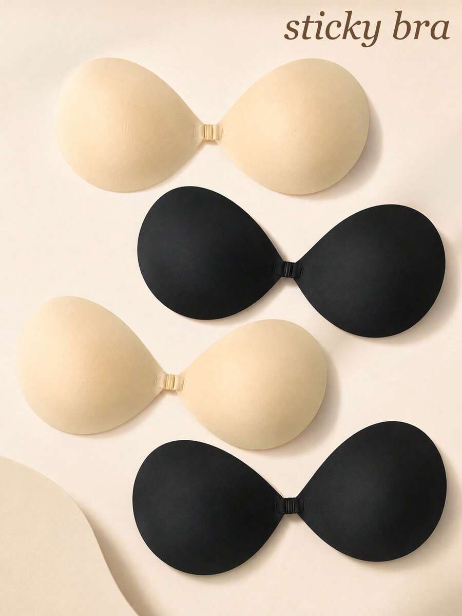 2Pcs Strapless Sticky Bra Push Up Invisible Stick On Bra Adhesive Bras For Women Backless Dress Reusable