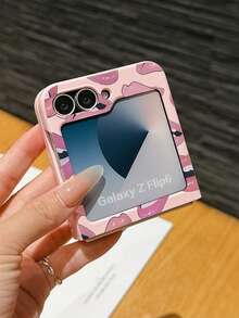 1pc Fashionable Simple Cute Skin Feel PC Material Cute And Sexy Lipstick ElementFolding Phone Case, Can Protect And Prevent Falling For: SamsungGalaxy Zflip 3/Zflip 4/Zflip 5/Zflip 6/Zflip 7/Zflip 8/ Razr 60/ Razr 50/ Razr 70/Galaxy Z Flip7 FE - Pink - View 4