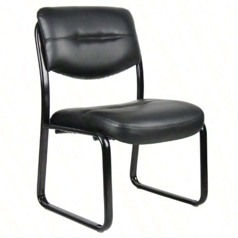 Boss B9539 Leather Sled Base Side Chair - Negro - Ver 1