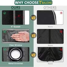 BALEINE 1PK Heavy Duty Garment Bag With Shoe Storage Travel Bag For Dresses, Suit, Coats Travel Essential (43", Black) - 黑色 - 查看 6