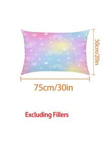 2/3PCS Rainbow Gradient Fitted Sheet & Pillowcase Set, Cute Star Crown Cloud Pattern Bed Sheets For Kids Girls, Soft Microfiber Bedding With Deep Pocket For Twin/Full/Queen Size Bed - Multicolor - View 7