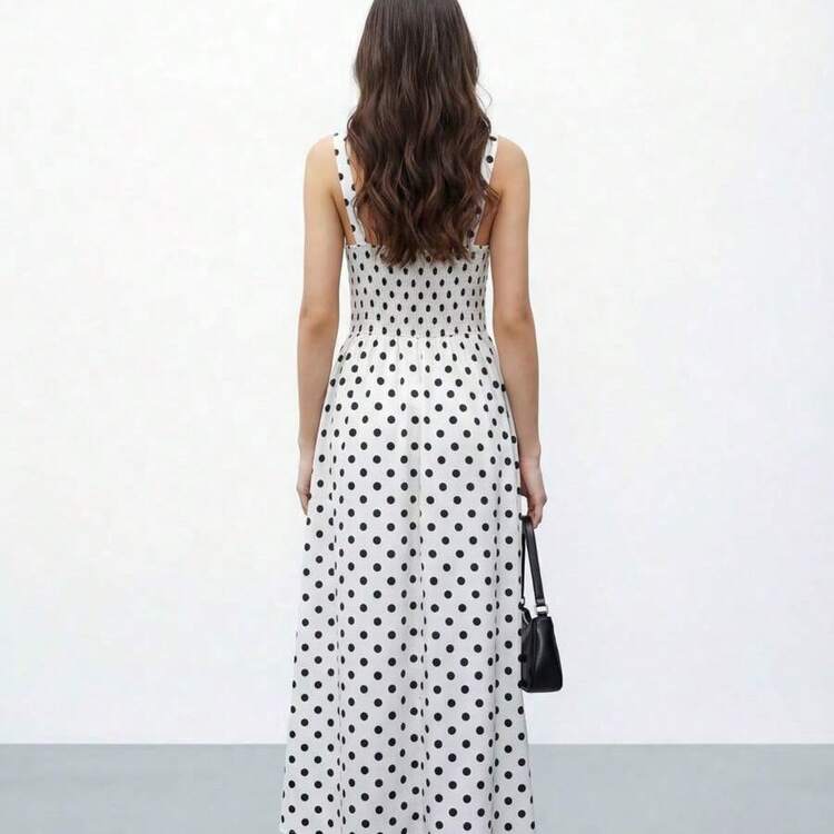 Women Short Dresses - Black and White - View 9
