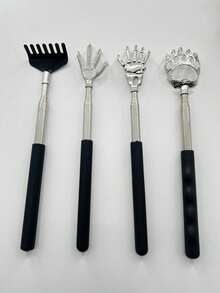 4pcs/1set/1pc Retractable Stainless Steel Back Scratcher Gua Sha Brush, Ergonomic Design Handle, Suitable For Hard-To-Reach Areas, Portable Itch Relief Massager, Unisex, Perfect Gift For Parents And Teenagers, Exquisite Gift Bag Packaging, Adjustable Rubber Handle Massage Tool, Back Gua Sha Brush, Suitable For Home, Office, Gym, Outdoor And Travel, Family Essential, Unisex Gift - High-quality Back Scratcher - View 15