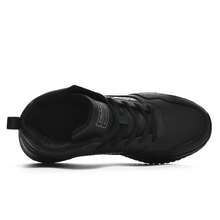 Black High Top Non Slip Chef Shoes, Waterproof Wear Resistant Kitchen Work Footwear, Lightweight Comfort Casual Sneakers - Black - View 8