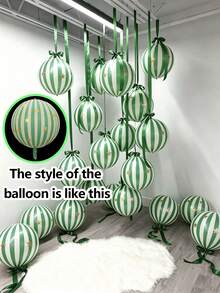20pcs/10pcs/5pcs/1pc, 22 Inch Pink/White/Green/Yellow Printed 4D Effect Foil Balloons, (Includes Ribbon) 4D Round Foil Balloons, Can Float, Filled With Helium, Perfect For Birthday Party, Bachelorette Party, Engagement, Wedding, Party, Halloween, Christmas Gift, New Year, Anniversary, Photo Props, Gender Reveal, Room Decor, Party Decor. - Multicolored. - View 10