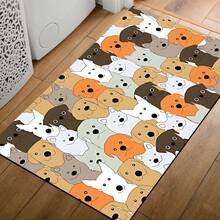 1pc, Home Decor, Dog Pattern Print, Diatom Mud Rug, Easy To Clean, 3D Print Rectangular, Suitable For Doorway, Living Room, Kitchen, Bedroom, Hallway, Bathroom, Laundry Room - Polyester Rug, Suitable For Indoor And Outdoor Home Decor - Multicolor - View 5