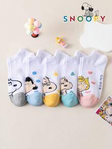 10/5/1 Pair Authentic Snoopy Sock Collaboration Men's Short Socks, Colorful Cartoon Dog Print Low-Cut Short Socks, Versatile Style For Students, Odor-Resistant And Sweat-Absorbent, Casual Versatile Sports Crew Socks With Cartoon Pattern, Suitable For Students/Adults Gifts And Daily Use - Multicolor - View 16