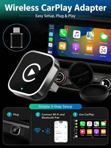 2-In-1 Wired To Wireless CarPlay Adapter, Compatible With IPhone And Android Phones, Plug And Play, No Latency, Fast And Stable Auto Connection, With USB/USB-C Port - A - View 1