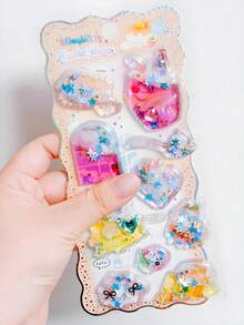 3D Crystal Stickers, Children's Educational Handicraft, 3D Holographic Gem Stickers, Liquid Dynamic 3D Stickers, Creative Stickers For Phone, Computer, Rewards - Multicolor - View 13