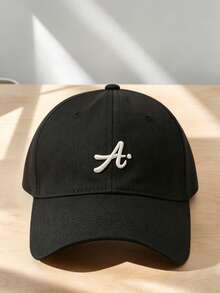 1件中性時尚棒球帽，刺繡「A」字樣 - 透氣可調節老爹帽與棒球帽 - 中性休閒遮陽帽，適合戶外活動、旅行與跑步 (多色可選) - 酒紅色 - 查看 5