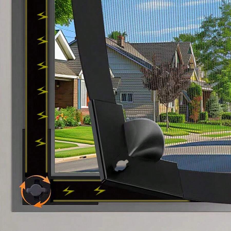 Lưới chống muỗi cửa sổ nam châm 2026 tự làm DIY, rèm lưới tơ tàng hình tùy chỉnh chống côn trùng ruồi, khóa cài, chống gió