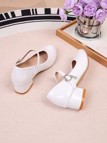2026 New High Heel All-Season British Campus Student Ballet Princess Shoes - White - View 6