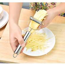 1pc Metal Fruit & Vegetable Peeler, Creative Reusable Sharp Blade, Durable Portable Multifunctional Kitchen Tool For Potato, Apple, Pear, Carrot And Daily Cooking - Multicolor - View 3