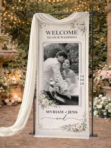 Customized Wedding Welcome Sign, Wedding Fabric Welcome Banner, Modern Wedding Welcome Banner, Customized Fabric Wedding Banner, Boho Wedding, Bridal Shower Sign, Personalized Name Wedding Sign, Minimalist Welcome Sign, Fabric Welcome Banner, Wedding Decor, Customized Fabric Wedding Sign, Personalized Party Decor, Minimalist Sign, Fabric Sign, Wedding Welcome Sign, 3 Fabric Options For Banner, Personalized Party Decor, Minimalist Sign, Fabric Sign, Wedding Welcome Sign - Multicolor - View 6