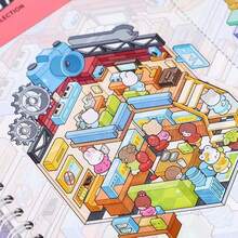1 Book 20pcs Mini Scene Sticker Collection Album, 12 Sheets Decorative Stickers, 8 Sheets Scene Cards, Scene Stickers, Suitable For Diary Or Scrapbook, Holiday Gift, Christmas Gift, New Year Gift - one-size - View 8