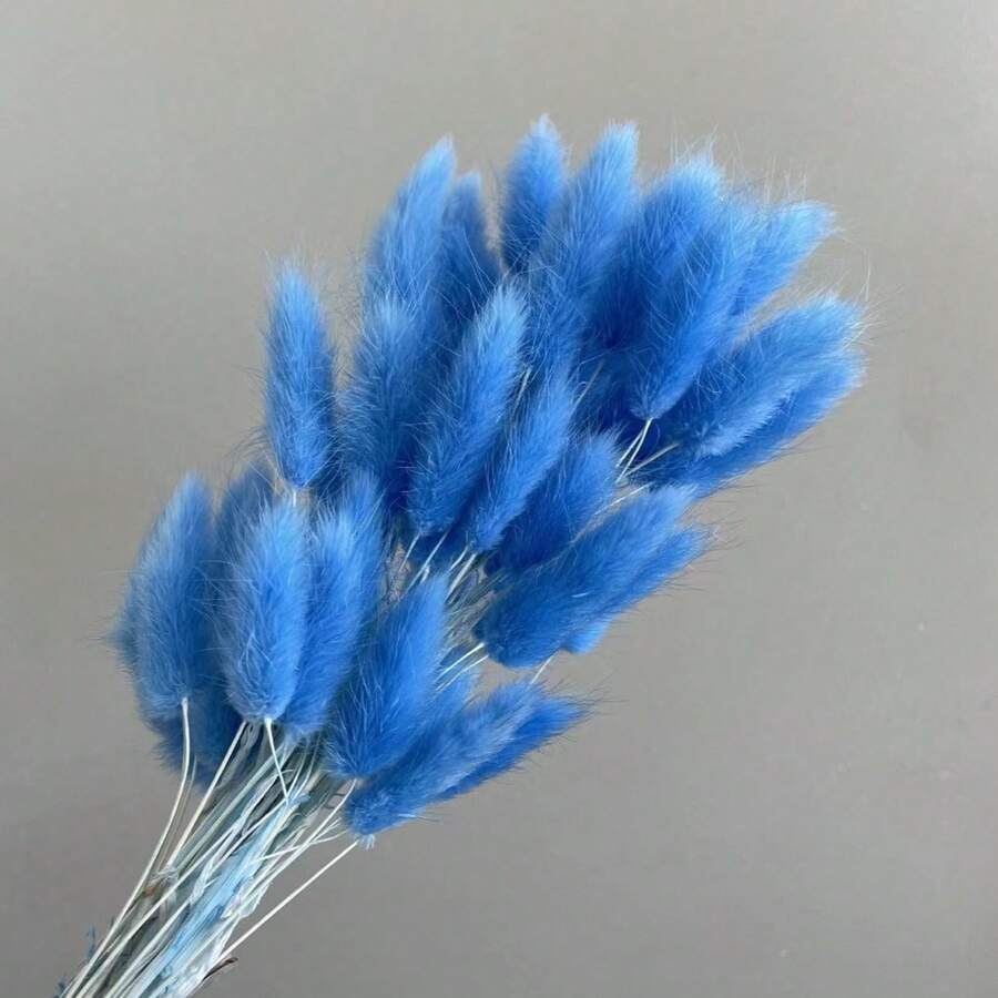 60/120/180/240支 人造兔尾草,人造兔尾草莖,適用於家居裝飾、婚禮裝飾、派對裝飾、DIY手工、攝影道具、主題裝飾 - 藍色兔尾草 - 查看 1