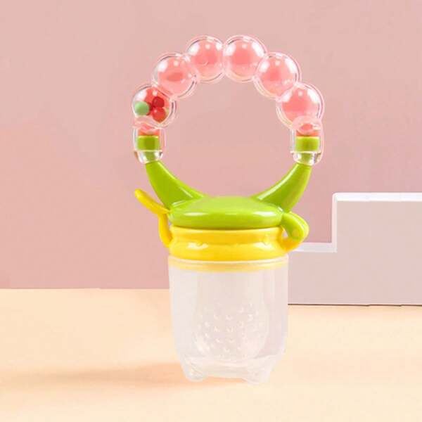 Juguete masticable para bebés, alimentador de frutas con campana, en forma de, anillo de masticación , alimentador de frutas y verduras frescas, 1 pieza.