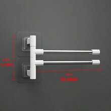 1pc Drill-Free Rotating Towel Rack Wall-Mounted Swivel Bar Towel Rod Bathroom Hanging Rack Storage Shelf Hanging Bar - Multicolor - View 9
