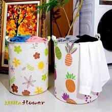 1pc Foldable Round Storage Basket Laundry Hamper, Multi-Purpose Clothes & Miscellaneous Items Organizer Bin, Suitable For Bedroom, Bathroom, Dorm, With Dual Handles For Easy Carrying, Available In Multiple Colors - Multicolor - View 5