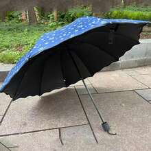 1支 10骨大尺寸遮陽雨傘，強化黑色塗層防紫外線，遮陽雨傘兩用，堅固折疊傘 - 多色 - 查看 4