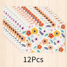 1pc Floral Pattern Linen Placemat, Breakfast Mat, Coffee Mat, Cup Coaster, Bowl & Plate Mat, Kitchen Accessory, Easy To Clean, Suitable For Home, Restaurant, Restaurant Decor, Holiday Gift, Gift For Friends, Multi-Piece Set - Multicolor - View 14