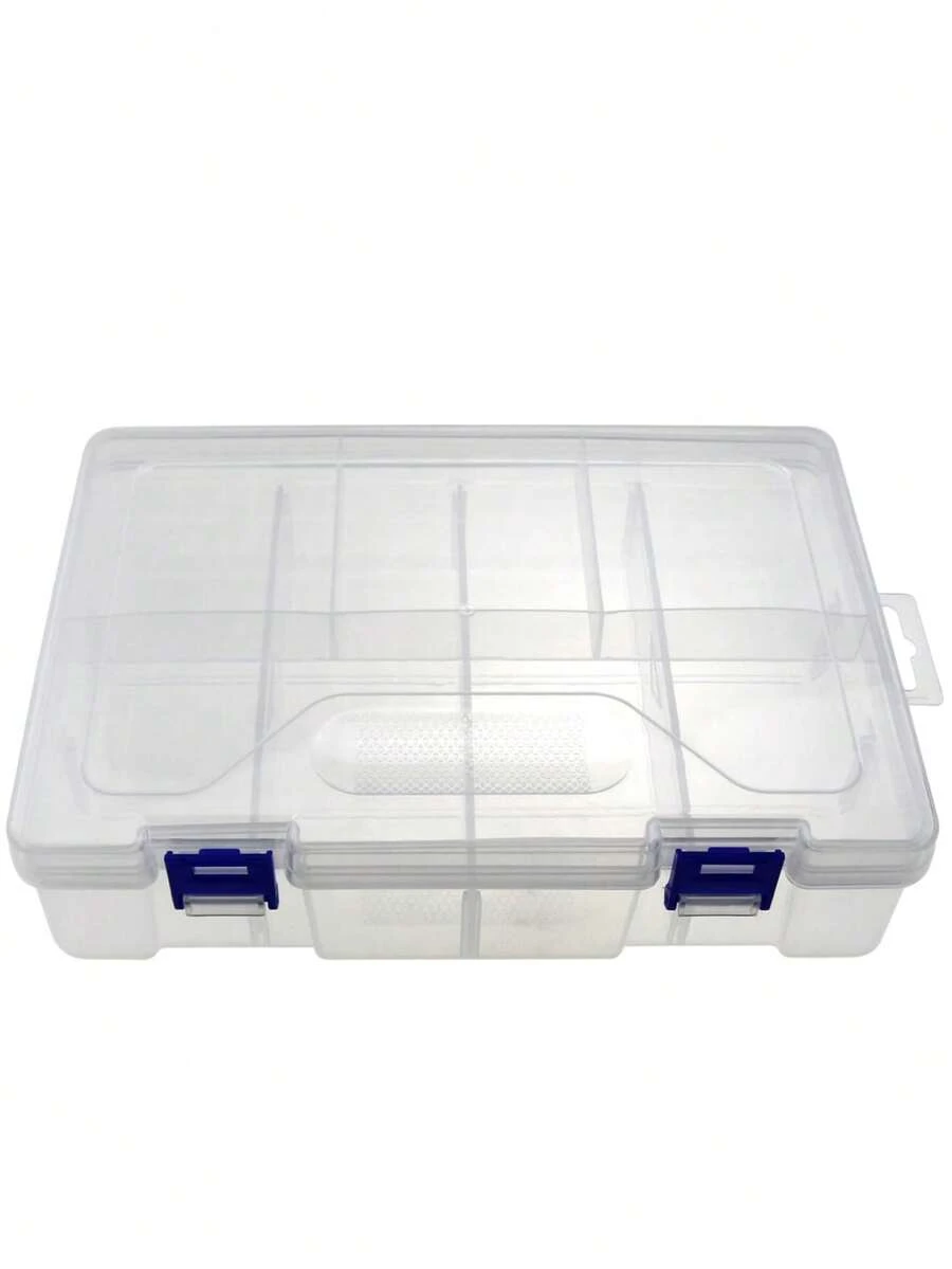 1pc Plastic Divided Storage Box Transparent Fishing Tackle Box Waterproof Compartment Storage Box DIY Craft Storage Box - Multicolor - View 1
