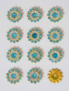20/50/80/120pcs Set Rhinestone Beads, Fashionable Light Blue Rhinestone Decorative Beads For Jewelry Making, Suitable For Crafts - 14mm Light Blue Diamond - View 11
