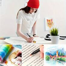 5pcs Multicolor Rainbow Magic Gradient Pens - Vibrant Graffiti And Painting Markers, Suitable For Professional Art Painting, Coloring Books, DIY Creative Drawing, Graffiti Colored Pencils, Random Colors, Back To School - 5pcs - View 8