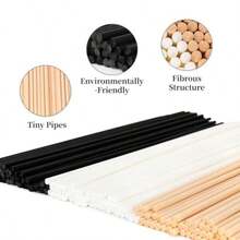 100Pcs Fiber Reed Diffuser Sticks, 11 Inch Wood Scented Oil Aroma Sticks For Essential Oil Diffuser, Home Fragrance Refills Set For Bathroom Bedroom Room Office - Black Natural Wood - View 5