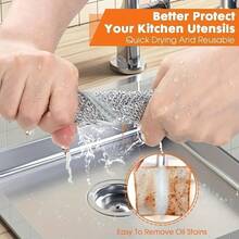 10/25/40pcs Steel Wire Magic Cleaning Cloth, Non-Abrasive Steel Wire Cleaning Cloth, Suitable For Wet And Dry Use, Can Be Used As Kitchen Dishcloth, Reusable Cleaning Cloth, Towel, Scrubbing Cloth And Cleaning Cloth, Suitable For Cleaning Pots, Pans, Utensils, Stoves And Home Cleaning. - 10 Items - View 9