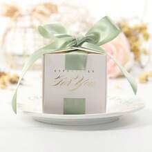 50pcs Square Blank Gift Boxes, White Boxes, Holiday Supplies - View 3