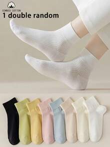5/3/1 Pairs Random Candy Color Summer Thin Short Socks - Multicolor - View 11