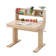 Children's Table, Height-Adjustable Solid Wood Children's Desk, Folding Tabletop From 0° To 43°, Storage Space, Certified, For Children Aged 6 Years And Over. - Wood Color - View 6