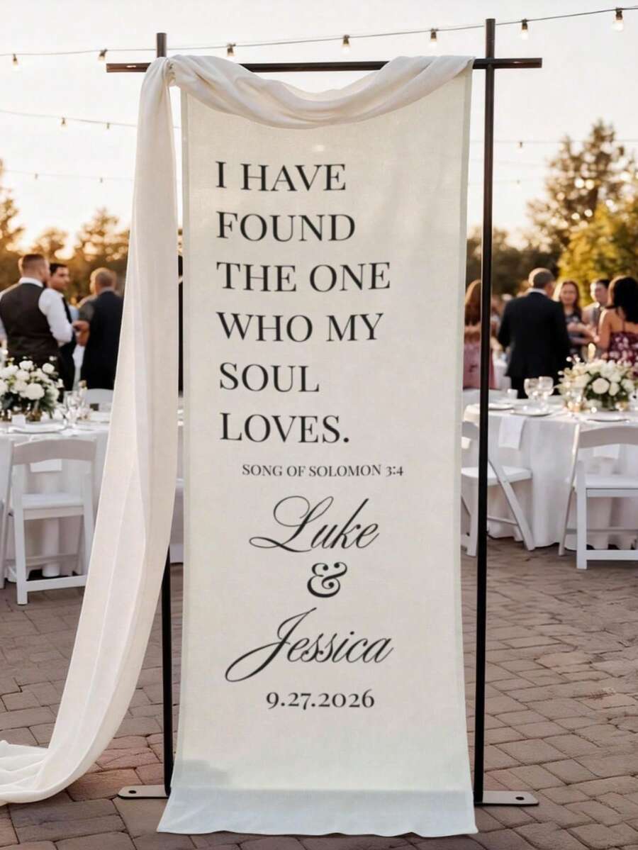 Customized Wedding Welcome Sign, Wedding Fabric Welcome Banner, Modern Wedding Welcome Banner, Fabric Sign Customized Wedding Banner, Bohemian Wedding, Bridal Shower Sign Personalized Name Customized Wedding Sign, Customized Minimalist Welcome Sign, Fabric Welcome Sign, Wedding Decoration, Customized Fabric Wedding Sign, Personalized Party Decoration, Minimalist Sign, Fabric Sign, Wedding Welcome Sign, 3 Fabric Options For Banner, Personalized Party Decoration, Minimalist Sign, Fabric Sign, Wedding Welcome Sign - Multicolor - View 1