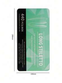 A Box Of 440 Semi-Frosted Nail Tips, Ultra-Thin Long Pointed Nail Tips, Boxed Nails - Clear - View 4