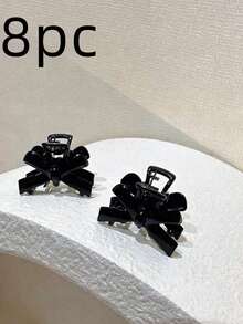 2 chiếc kẹp tóc mini nơ đen dành cho nữ, thích hợp sử dụng hàng ngày. - màu đen - Xem 11