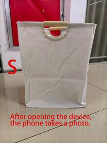 1件套便携式洗衣工具套装，带手柄，适用于客厅和浴室脏衣篮，可存放T恤、衬衫和其他衣物，多功能洗衣篮 - 淺灰色 - 查看 4