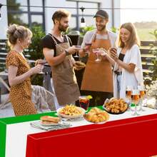1pc Italian Flag Disposable Plastic Tablecloth, Red White Green, Suitable For Home Party, Kitchen Decor & Supplies, Multiple Sizes Available - A - View 7