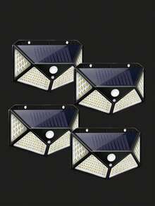 4-Side Solar Powered LED Wall Light, Solar Powered, Suitable For Outdoor, Patio, House, Garage, Garden, Wireless, Weather-Resistant, Motion Sensor Lighting - A - View 2