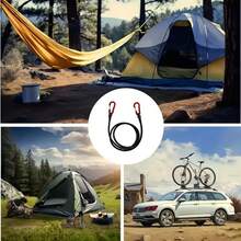 8pcs/4pcs Black Premium Rubber Anti-Abrasion Elastic Rope With Carabiner | 12in, 24in, 35in, 47in, Suitable For Outdoor Tents, Luggage Racks, Camping, Cargo, Bicycles, Transportation, Storage - Black Elastic Rope - View 7
