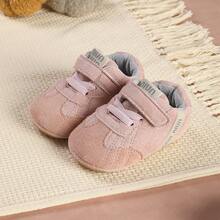 1 par de zapatos unisex para bebé, diseño de bloques de color, zapatos deportivos versátiles, zapatos para caminar, adecuados para primavera y otoño - Rosa - Ver 8