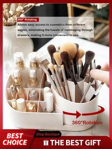 360° Rotating Makeup Organizer - Multifunctional Cosmetic Storage Rack, Lipstick, Eyeshadow, Eyebrow Pencil, Makeup Brush Storage, Large Capacity Design, Lipstick And Skincare Storage, Suitable For Vanity, Bathroom, Closet, Elegant Countertop Storage, Perfect For Holiday Gifts, Christmas Gifts, Gift For Girlfriend - Multiple Styles - View 3