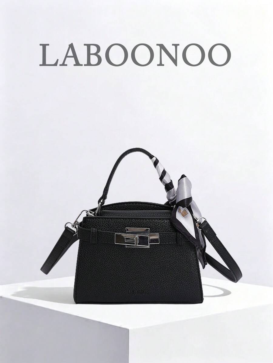 Fashionable Casual Versatile Portable Shoulder/Crossbody/Top Handle Contrasting Color Women Small Square Bag - Black - View 1