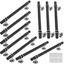 10pcs Premium Stainless Steel Handles - Vintage Style, Suitable For Cabinets, Drawers And Sliding Doors, Durable, Brushed Metal Finish - Black - View 11