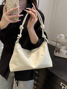 Minimalist Crescent Shoulder Bag, Versatile Crossbody Bag (Actual Color May Vary Slightly From Image) - Beige - View 2