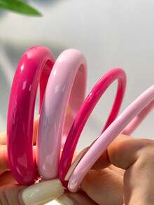 4 chiếc vòng tay acrylic tròn phong cách retro thanh lịch cho nữ, thiết kế đơn giản thời trang, phù hợp mặc thường ngày và các dịp lễ - Nhiều màu 6 - Xem 3