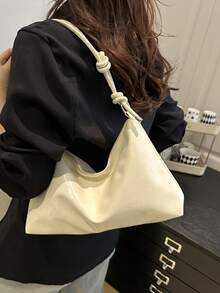 Minimalist Crescent Shoulder Bag, Versatile Crossbody Bag (Actual Color May Vary Slightly From Image) - Beige - View 3