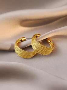 1 Đôi Bông Tai Thanh Lịch Cho Nữ, Phù Hợp Cho Đám Cưới, Đính Hôn, Tiệc Kỷ Niệm, Quà Tặng Ngày Lễ Tình Nhân - Vàng - Xem 3